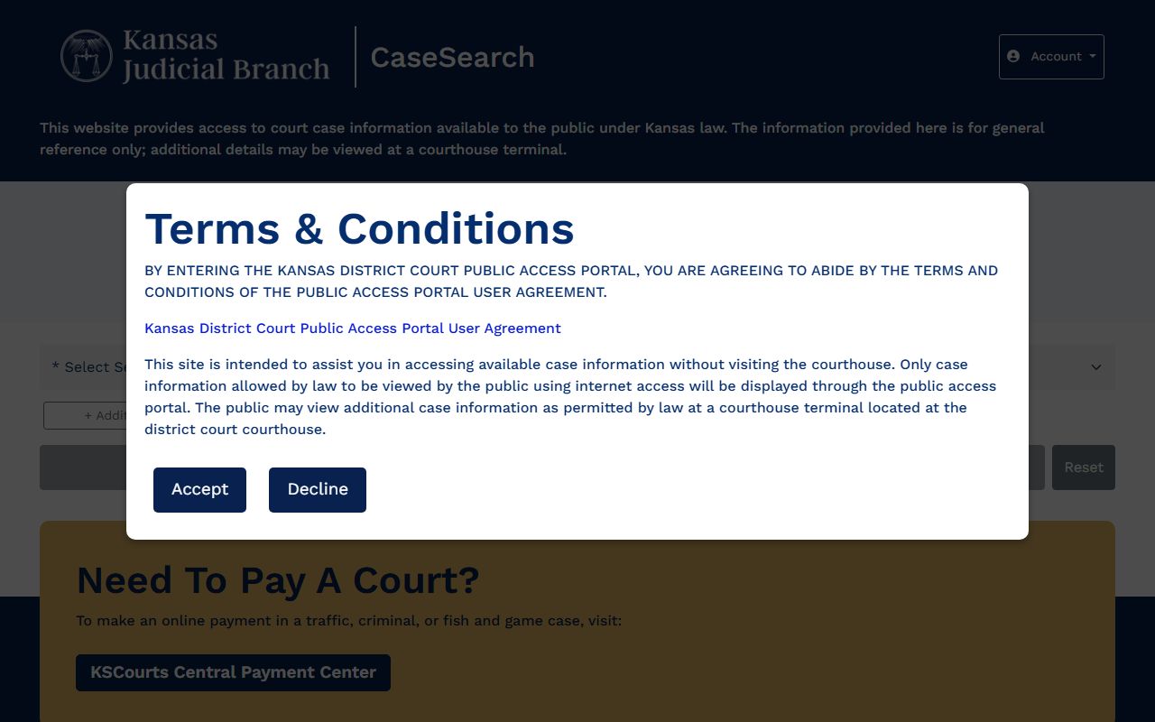 Lane County court records Kansas CaseSearch portal