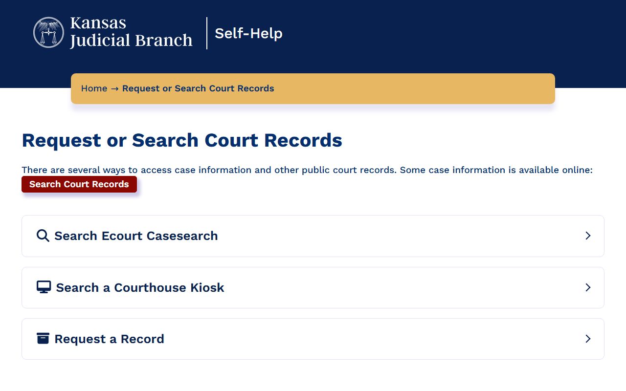 Lane County court records Kansas self-help records guidance