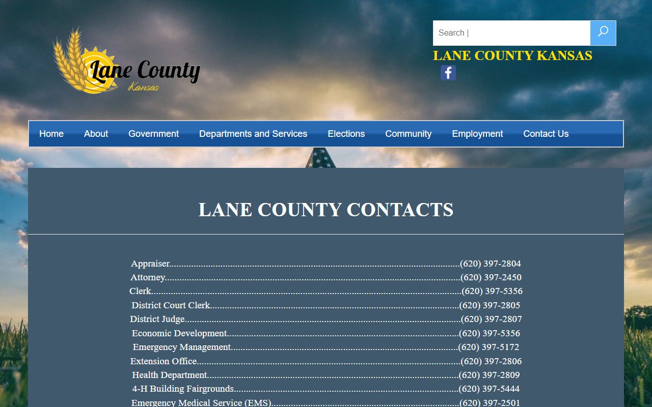 Lane County court records contact directory page