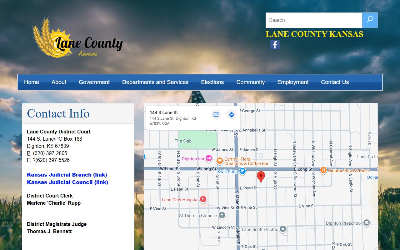 Lane County court records District Court contact page