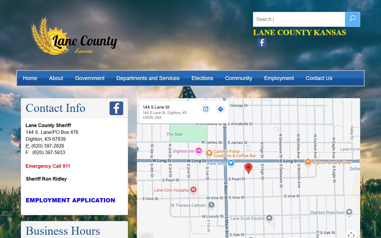 Lane County court records sheriff contact page