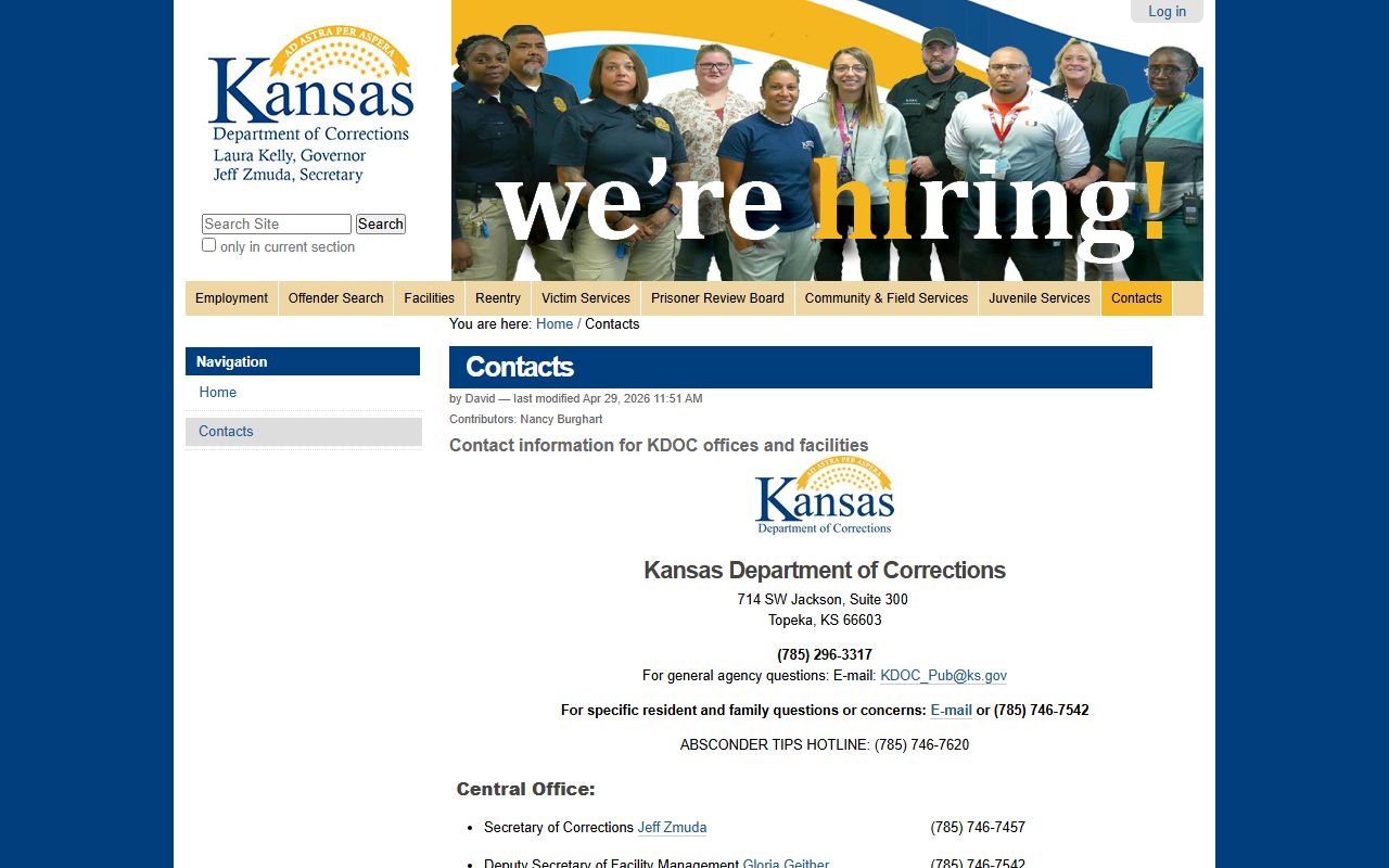 Lane County inmate search KDOC contacts for state custody