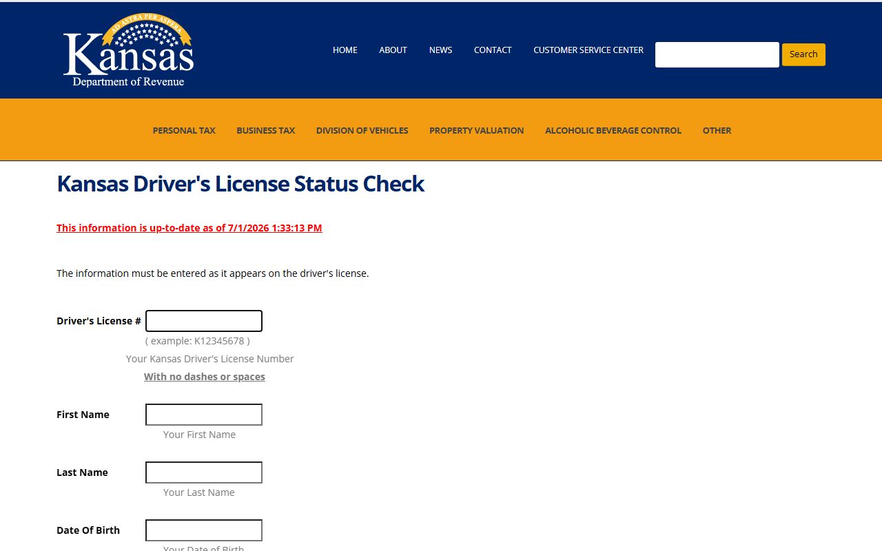 Lane County traffic court records Kansas driver's license status check