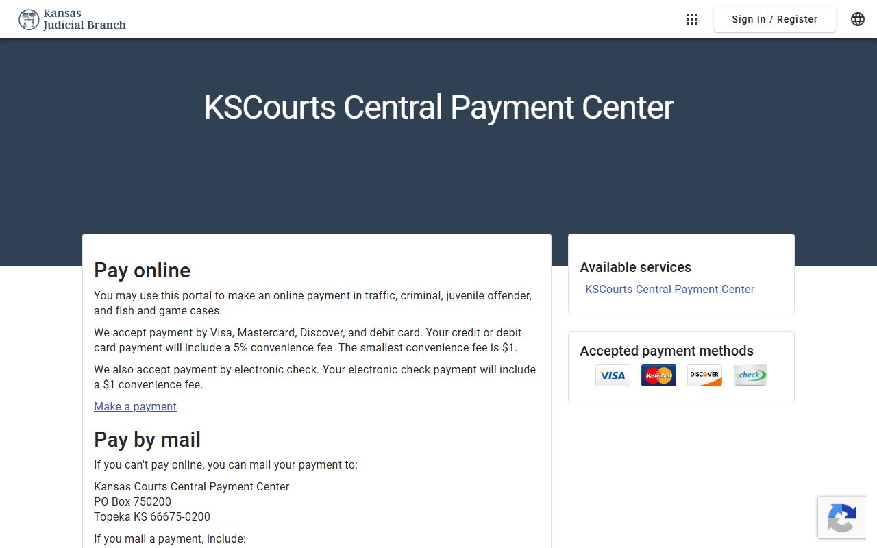 Lane County traffic court records KSCourts Central Payment Center